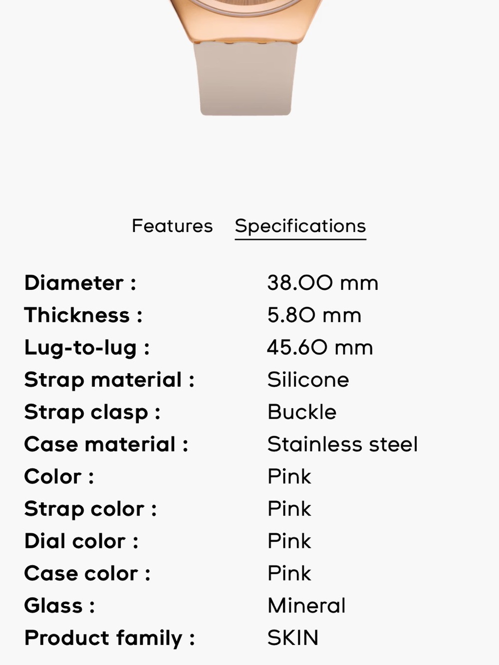 Swatch SKINROSEE - Silicone Strap with Rose Gold Case Watch - Picture 7 of 8